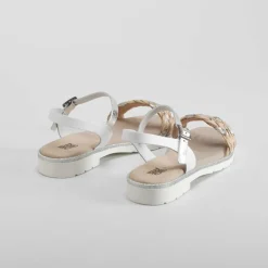 New Sandalia de piel pala trenzada plata OH GIRL Sandalias