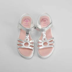 Clearance Sandalia de piel plata Sandalias