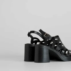 Hot Sandalia de tacón troquelada piel Mujer Sandalias Tacón