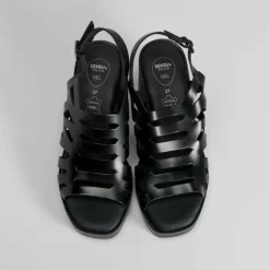 Hot Sandalia de tacón troquelada piel Mujer Sandalias Tacón