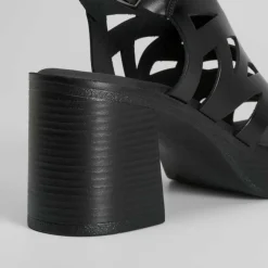 Hot Sandalia de tacón troquelada piel Mujer Sandalias Tacón