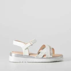 Discount Sandalia de tiras brillo infantil blanca OH GIRL Sandalias