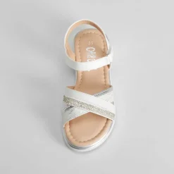 Discount Sandalia de tiras brillo infantil blanca OH GIRL Sandalias