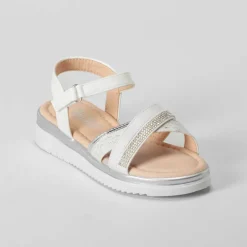 Discount Sandalia de tiras brillo infantil blanca OH GIRL Sandalias