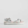 Discount Sandalia de tiras velcro plata OH GIRL Sandalias