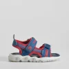 Sandalia deportiva de luces azul y rojo Sandalias