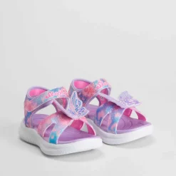 Discount Sandalia deportiva mariposa rosa y lila Sandalias