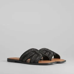 Sandalia destalonada plana brillos PICCOLA PIU Mujer Sandalias Planas