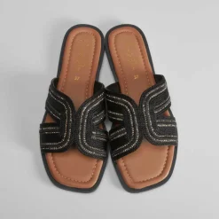 Sandalia destalonada plana brillos PICCOLA PIU Mujer Sandalias Planas