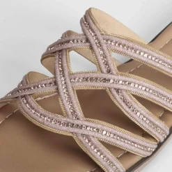 Best Sandalia destalonada strass de PICCOLA PIU Mujer Sandalias Planas