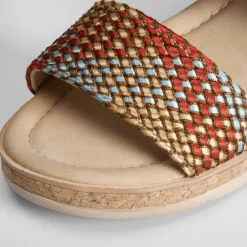 Sale Sandalia doble tira multicolor Mujer Sandalias Cuña