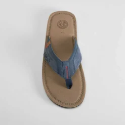Discount Sandalia esclava lona azul Hombre Sandalias