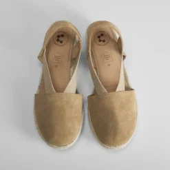 New Sandalia esparto piel elástico dorado Mujer Espartos|Sandalias Confort