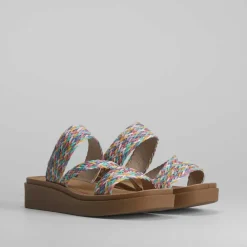 Sale Sandalia multicolor cuña destalonada de Mujer Sandalias Planas