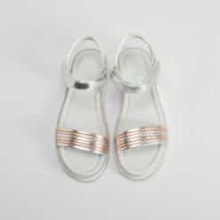 Outlet Sandalia multitiras metálico plata OH GIRL Sandalias