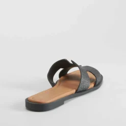 Clearance Sandalia pala ancha negra PICCOLA PIU Mujer Sandalias Planas