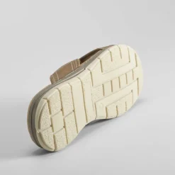 Sandalia pala cruzada acolchada taupe Hombre Sandalias