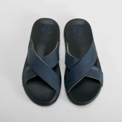 Clearance Sandalia pala cruzada azul marino Hombre Sandalias