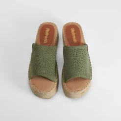 Best Sandalia pala perfos kaki Mujer Sandalias Planas