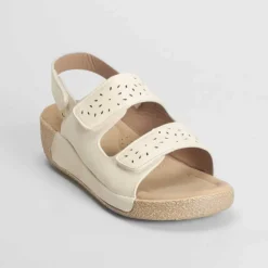 Sandalia perfos beige Mujer Sandalias Cuña|Sandalias Confort