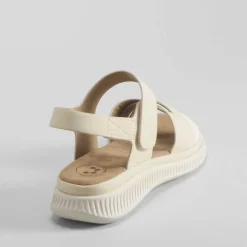 Clearance Sandalia plana acolchada beige Mujer Sandalias Confort|Sandalias Planas