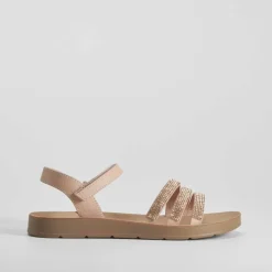 Sale Sandalia plana con brillo rosa OH GIRL Sandalias