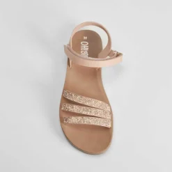 Sale Sandalia plana con brillo rosa OH GIRL Sandalias