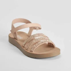 Sale Sandalia plana con brillo rosa OH GIRL Sandalias