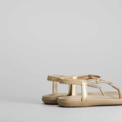 Sale Sandalia plana esclava brillos PICCOLA PIU Mujer Sandalias Planas