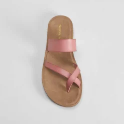 Hot Sandalia plana esclava rosa Mujer Sandalias Planas