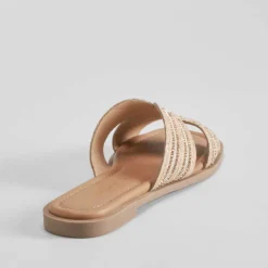 Outlet Sandalia plana pala brillo beige PICCOLA PIU Mujer Sandalias Planas