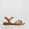 Clearance Sandalia plana tachuelas marrón Mujer Sandalias Planas