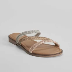 Sale Sandalia plana tiras brillo multicolor PICCOLA PIU Mujer Sandalias Planas