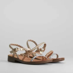 Sandalia plana tiras trenzadas Mujer Sandalias Planas