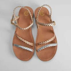 Sandalia plana tiras trenzadas Mujer Sandalias Planas