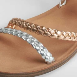 Sandalia plana tiras trenzadas Mujer Sandalias Planas