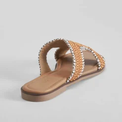 Online Sandalia plana tiras trenza marrón PICCOLA PIU Mujer Sandalias Planas