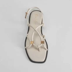 Best Sandalia plana tubular beige PICCOLA PIU Mujer Sandalias Planas