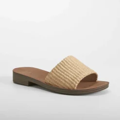 Discount Sandalia planta rafia beige Mujer Sandalias Planas