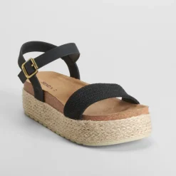 Sandalia plataforma negra Mujer Sandalias Plataforma