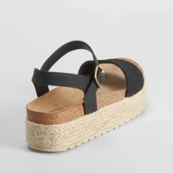 Sandalia plataforma negra Mujer Sandalias Plataforma