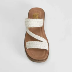 Clearance Sandalia plataforma trenzada blanca Mujer Sandalias Plataforma