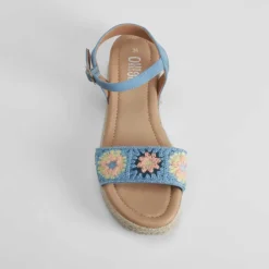 Outlet Sandalia plataforma yute azul OH GIRL Sandalias