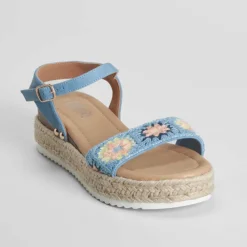 Outlet Sandalia plataforma yute azul OH GIRL Sandalias