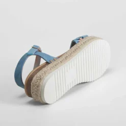 Outlet Sandalia plataforma yute azul OH GIRL Sandalias