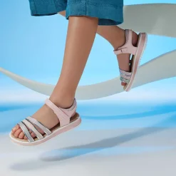 Clearance Sandalia rosa tiras metalizada Sandalias