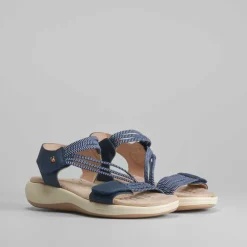 Sandalia sport velcros y elásticos Mujer Sandalias Confort|Sandalias Planas