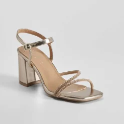 Discount Sandalia tacón fiesta oro PICCOLA PIU Mujer Sandalias Tacón