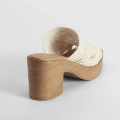 Online Sandalia tacón pala arena Mujer Sandalias Tacón