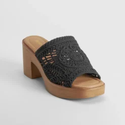 Best Sandalia tacón pala negra Mujer Sandalias Tacón